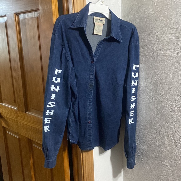 PUNISHER denim buttonup L=25Dx20A+Tahari🍋+Clean up your act 8.820Z facewash - Picture 2 of 15